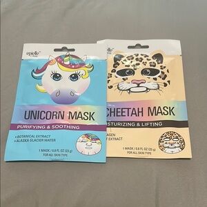Epielle Unicorn and Cheetah Face Masks